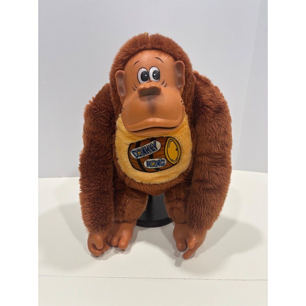 Vintage 1982 Donkey Kong Plush Nintendo Arcade Toy Plastic Face 12 Inch